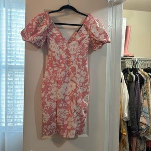Stretchy pink rose dress